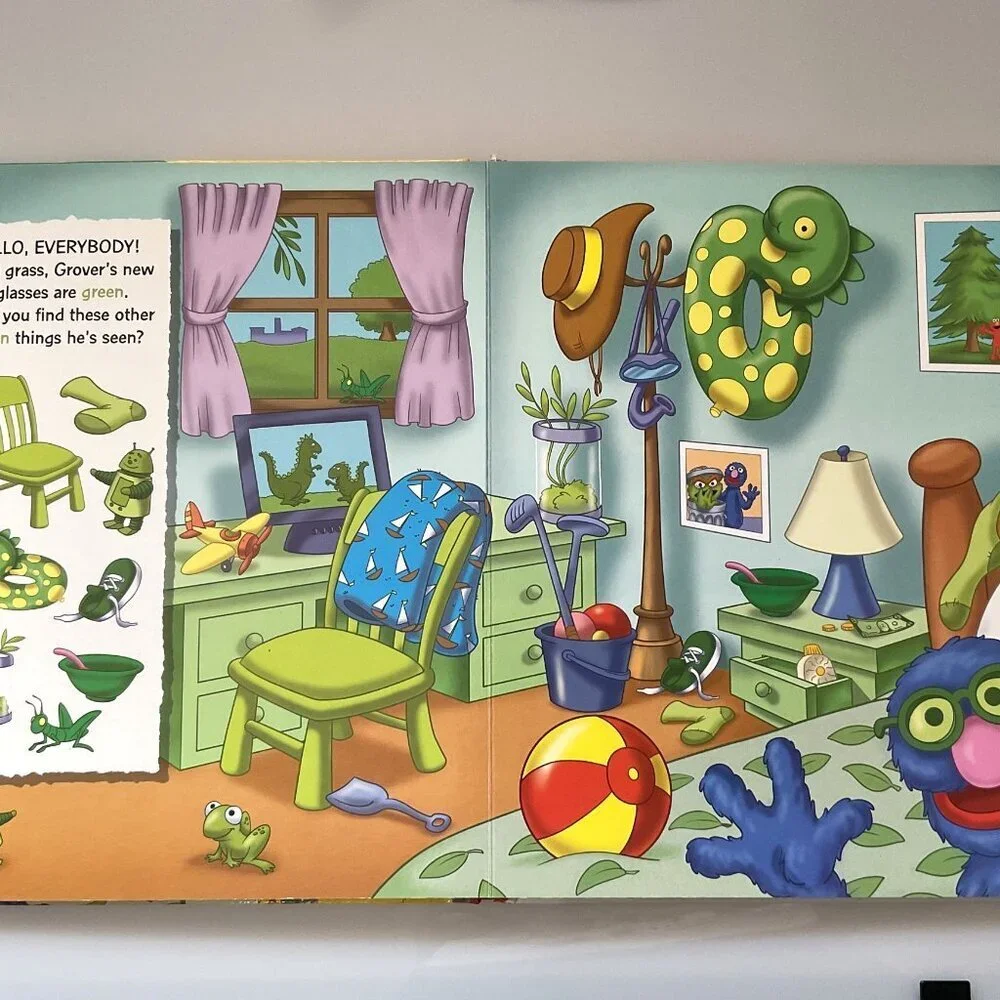 VINTAGE SESAME STREET ELMO & FRIENDS LOOK AND FIND BIG BOOK